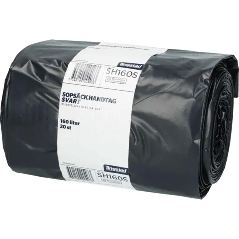 Sopsäck Handtag 160L Svart, 1 krt