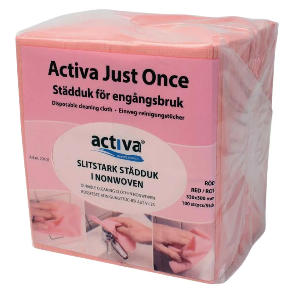 Rengöringsduk, Just Once, Activa, röd